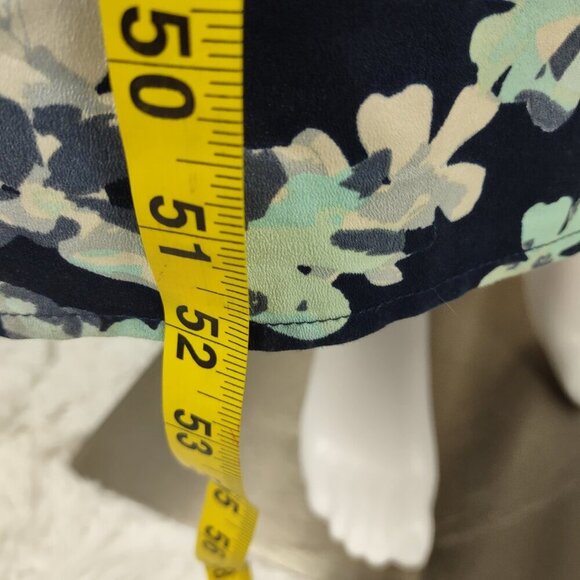 Banana Republic Faux Wrap Maxi Dress – Floral Print – Size 4P – Navy & Mint - Picture 7 of 11